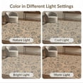 thumbnail image 7 of ODIKA 5'x7' Beige Blue Khaki Floral Medallion Vintage Washable Area Rug Traditional Botanical Motifs with Ornate Non-Slip, Low Pile, Stain Resistant for Guest Room, Lounge, Apartment, 7 of 7