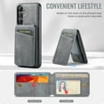 thumbnail image 3 of Dteck for Samsung Galaxy S24 FE Case Magnetic with Detachable Card Holder Wallet, Compatible with MagSafe, Premium RFID Blocking PU Leather Slim Shockproof Case for Galaxy S24 FE 5G,Gray, 3 of 7