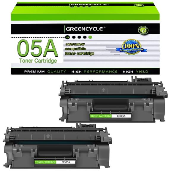 GREENCYCLE 2 Pack Compatible 05A CE505A Black Toner Cartridge Replacement for Laserjet P2035 P2035N P2055DN 2035N Printer