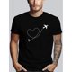 thumbnail image 1 of [Casual Heart Print Tee] Summer Casual Men's T-Shirt - Airplane & Heart Print Crew Neck, Short Sleeve, Stretch Fabric, Machine Washable, 1 of 5