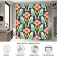 thumbnail image 6 of Flower Bird Shower Curtain Vintage Mid Century Modern Abstract Geometric Bathroom Curtain Boho Retro Classic 1950S 1960S Home Bathtub Decor Fabric Waterproof Bath Curtain 72x72 Inch, 6 of 6