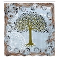 thumbnail image 2 of Ambesonne Nature Shower Curtain, Peacock Feathers Motif Tree, 69"Wx84"L, Pale Blue, 2 of 4