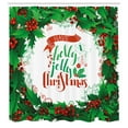 thumbnail image 2 of Ambesonne Christmas Shower Curtain, Berries Frame Words, 69"Wx84"L, Green Red and White, 2 of 4