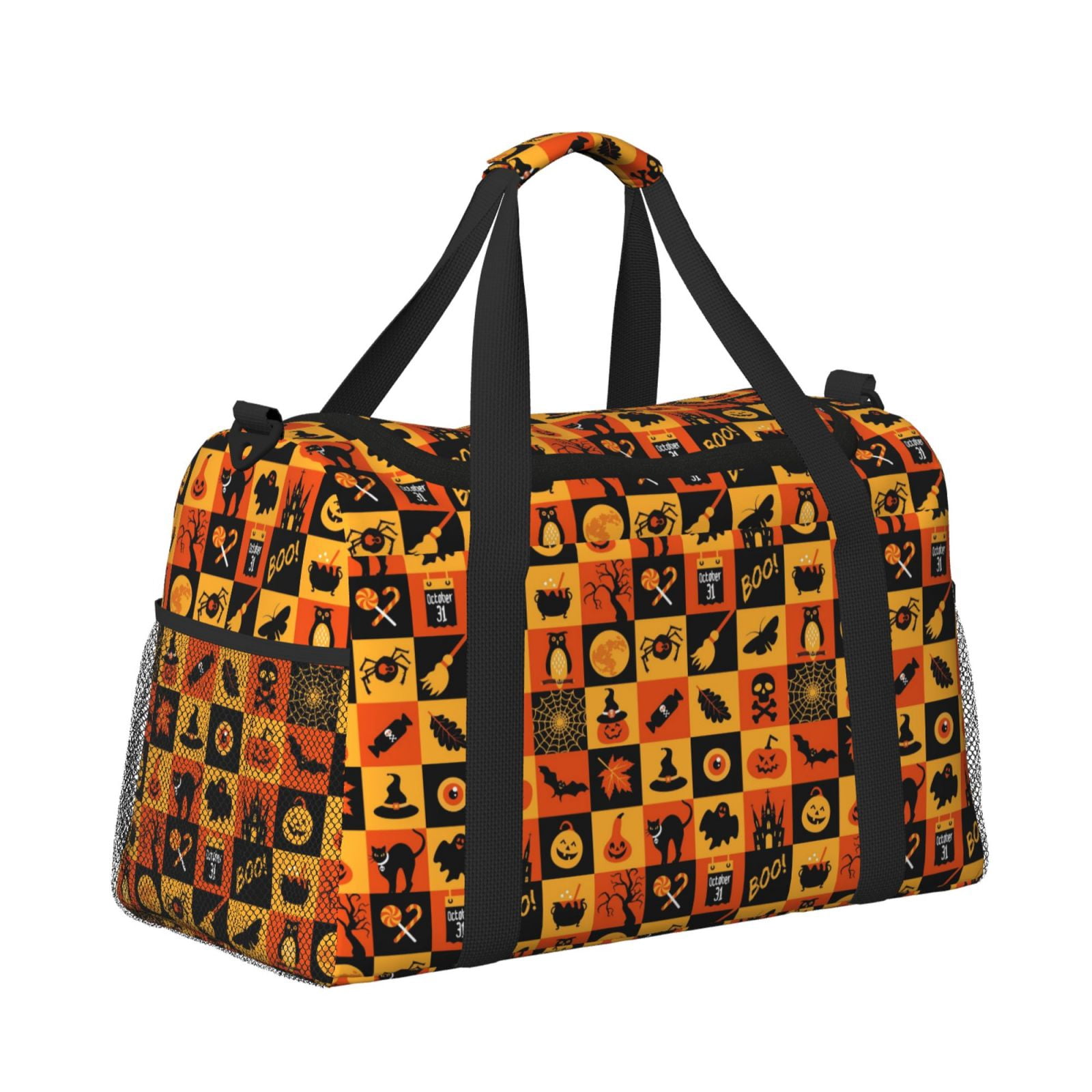 Fuzoiu Halloween Print Travel Duffle Bag,Carry On Tote Bags,Duffel Bag,Sport Gym Bag, Hospital Bag for Labor and Delivery, Overnight Bag,Luggage Bag