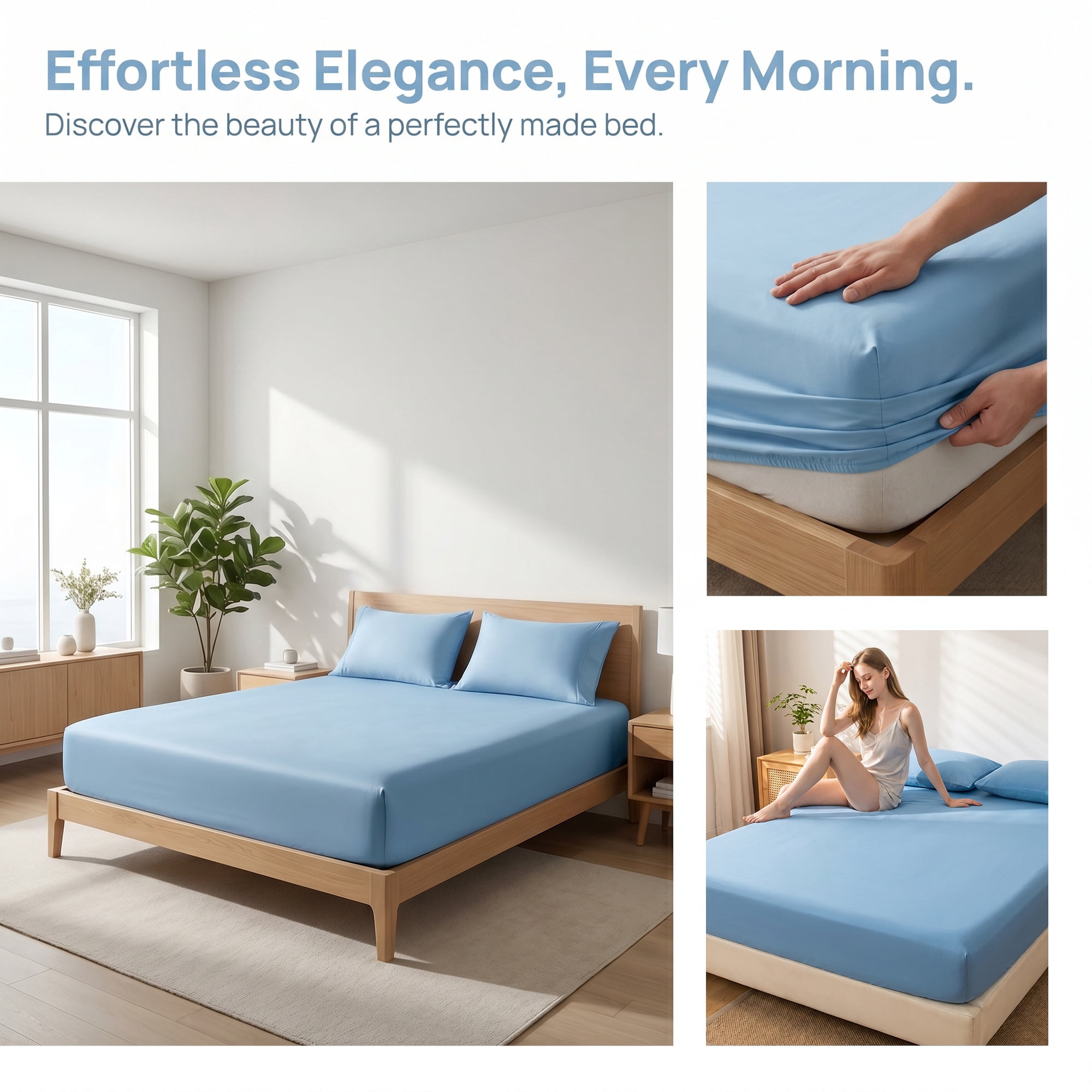 Unique Bargains Microfiber Bed Sheet Cooling for Comfortable Sleep 59.1"x78.7" Light Blue