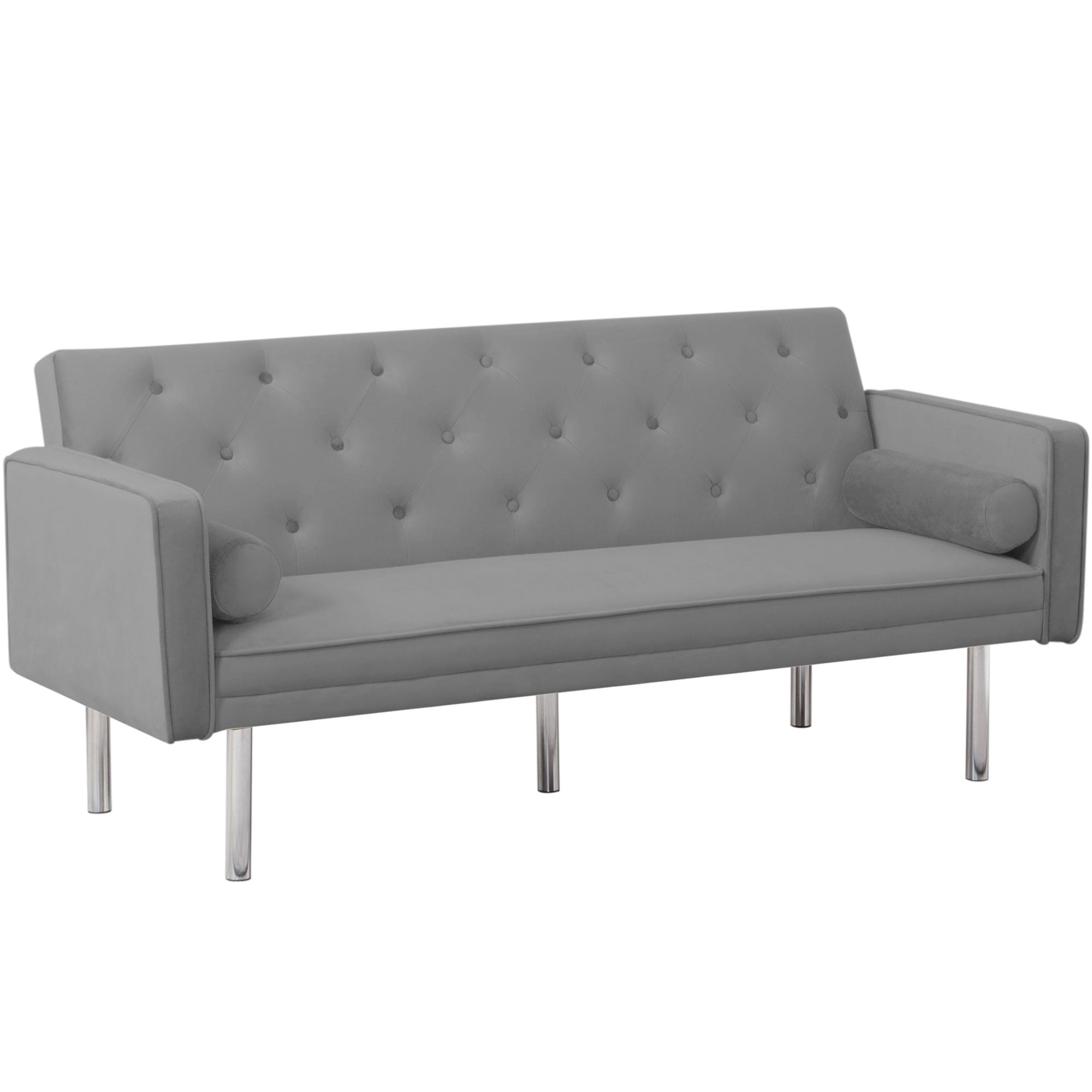 Modstyle Futon Sofa Bed, Velvet Convertible Sleeper Sofa with Pillows