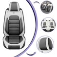 thumbnail image 5 of Fit for Nissan 96% Car Models,Artificial Leather Full Set Car Seat Covers,Airbag-Compatible,Non-Slip Car Seat Cushions,Easy to Install(Gray+White,Standard), 5 of 6