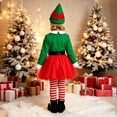 thumbnail image 5 of JAJAHO Kids Girls Christmas Elf Dress Up 5 Piece Set Xmas Holiday Elf Dress Outfit For 3-14Y, 5 of 6