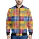 thumbnail image 3 of Chaqueta con cremallera y diseño geométrico de arcoíris a la moda para hombre, sudadera con rayas de colores con estampado 3D, chaquetas bomber urbanas geniales para niños, abrigos, 3 of 5
