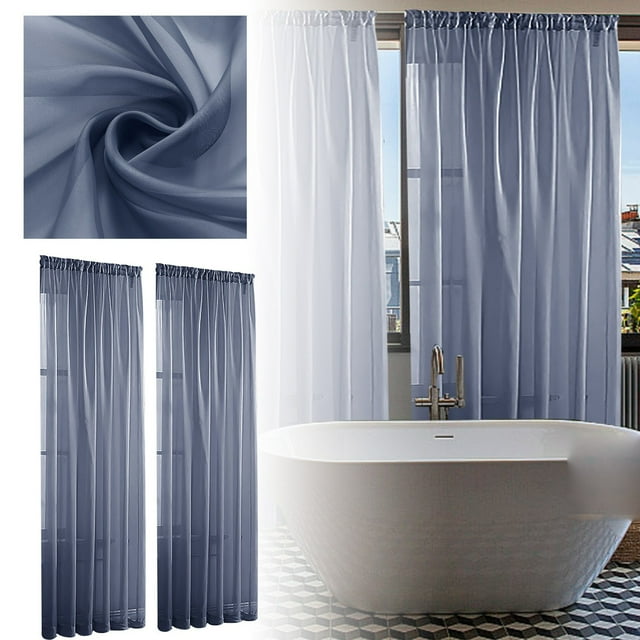 Dsscvnef Feel the Difference With Soft Elegant Solid Color Semi Sheer Curtains – for Adding A of Class to Any Room! Divider Curtains for Bedroom Room Darkening Drapes 84 Inches Long