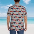 thumbnail image 4 of Balery Dachshund Dog Heart Camisas hawaianas de manga corta para hombre, camisas playeras de corte holgado, camisas de vacaciones con botones,X-Large, 4 of 7