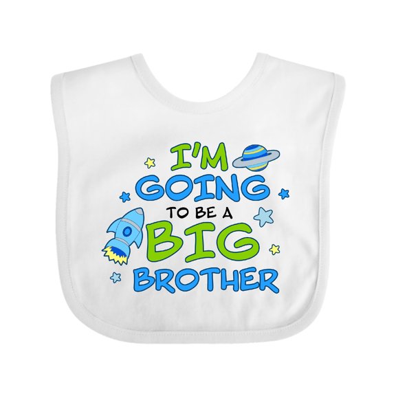 Inktastic Space Im Going To Be a Big Brother Boys Baby Bib