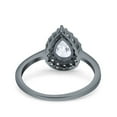 thumbnail image 3 of Rose Tone, Simulated Cubic Zirconia Size-10 Teardrop Halo Art Deco Pear Wedding Engagement Ring 925 Sterling Silver, 3 of 7