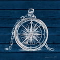 thumbnail image 2 of Loreth, Lanie 26x26 White Modern Wood Framed Museum Art Print Titled - Compass on Blue Wood, 2 of 4