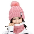 thumbnail image 1 of GDREDA Unisex Winter Knit Warm Hats and Scarf Set - Purpose Ear and Windproof Design for Cold Weather Pink,One Size, 1 of 6