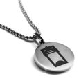 thumbnail image 1 of Stainless Steel Toki (Adze) Maori Symbol Round Medallion Pendant Necklace, 1 of 3