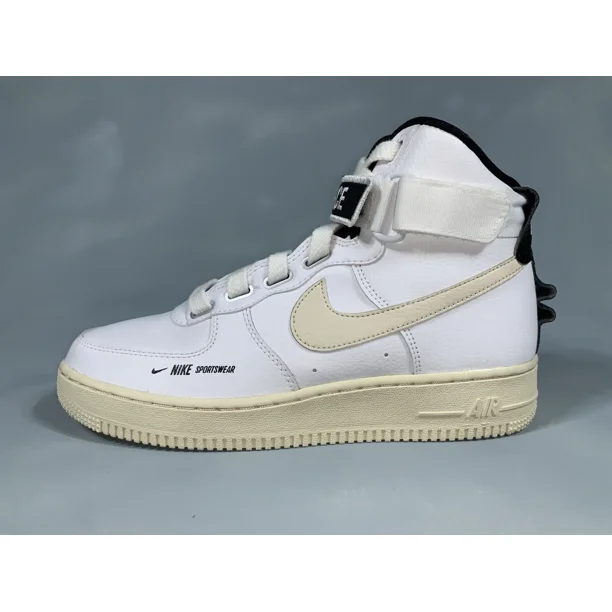 Ni - ke Ni - ke Air Force 1 High Utility Retro White Black Cream AJ7311-100 Women's 9.5