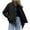 Black, variant on Women's Quilted Bomber Jacket Fall Fashion Lightweight Cropped Zip up Outerwear Winter Puffer Coats Pockets