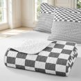thumbnail image 4 of Manfei Geometric Check Twin Quilt Set,Classic Plaid Twin Coverlet Set,Gray White,2-Piece,1 Bedspread and 1 Pillowcase, 4 of 7