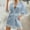 Blue, variant on Softies Robes for Women Women's Dress Pocket Short Sleeve Home Casual Round Neck Loose Version Sleeping Dress Women Short Style Women Robes