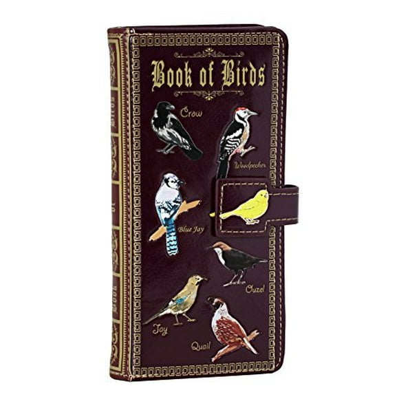 Shagwear Book of Birds Large Wallet (Burgundy)