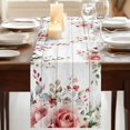 thumbnail image 3 of Table Runners 72 Inches Long Dress Scarves, Pink Valentine's Day Farmhouse Kitchen Table Runner, Coffee Tablerunners, Roses Spring Floral Wooden Farmhouse 14x72 Inch, 3 of 9