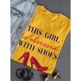 thumbnail image 3 of This Girl Is Obsessed With Shoes T-Shirt Women -Smartprints Designs, Female Medium, 3 of 4