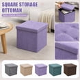 thumbnail image 2 of Storage Ottoman Cube Folding Teal Fabric for Small Space Living Room Use, 2 of 7