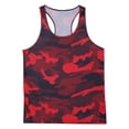 thumbnail image 3 of Raenseen Men's Muscle Tank Top Shirts Workout Sleeveless Camouflage Quick Dry Swim Vest Athletic Gym Red XXL, 3 of 9