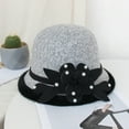 thumbnail image 2 of Charmgo Trucker Hat Clearance, Women's Autumn and Winter Flowers Round Top Casual Fisherman's Basin Cap Small Bowler Hat Bucket Hat Baseball Cap, Sun Hats for Women Grey2, 2 of 3