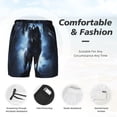thumbnail image 3 of Sikiie Night Scene of Wolves Print Men's Double Layer Swimming Trunks, Adjustable Waistband and Pockets Sports Swimming Trunks, Beach Swimwear-3X-Large, 3 of 6