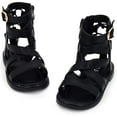 thumbnail image 3 of Toddler Baby Girls Gladiator Sandals Open Toe Rubber Sole Roman Shoes Zipper Outdoor Summer Sandals for Girls(Toddler/Little Kid), 3 of 6