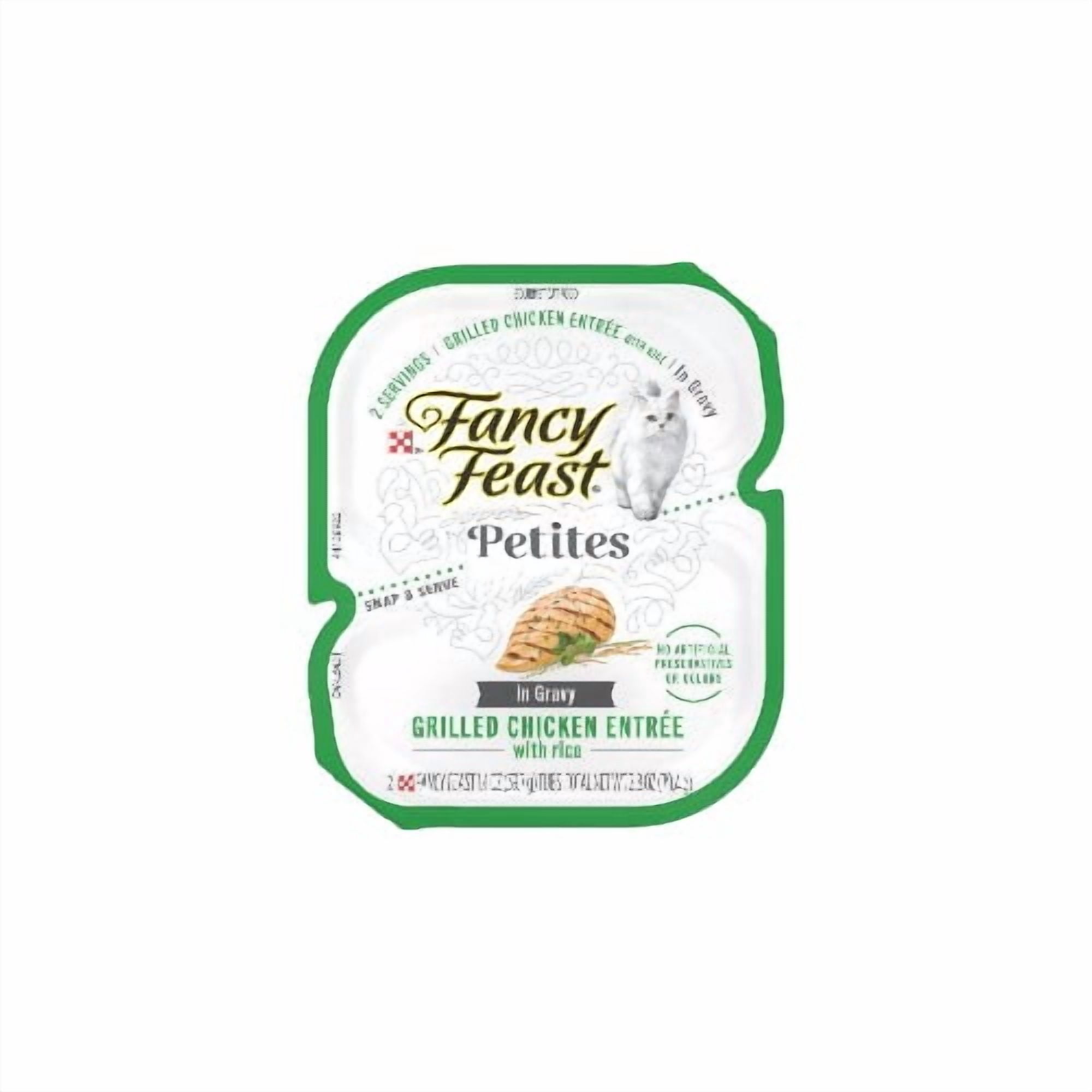 (2 pack) Fancy Feast Grilled Chicken Entree with Rice Petites (4 Pack, 2.8 oz Tubs)