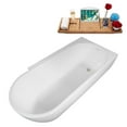 thumbnail image 4 of 65" Streamline B-344-111-BNK Soaking Freestanding Tub and Tray With Internal Drain in Brushed Nickel, 4 of 10