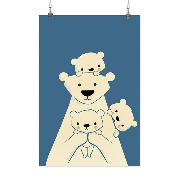 Image Conscious Polar Bear Family Poster - Jay Fleck Designs, Poster Print 17 x 25.5 in