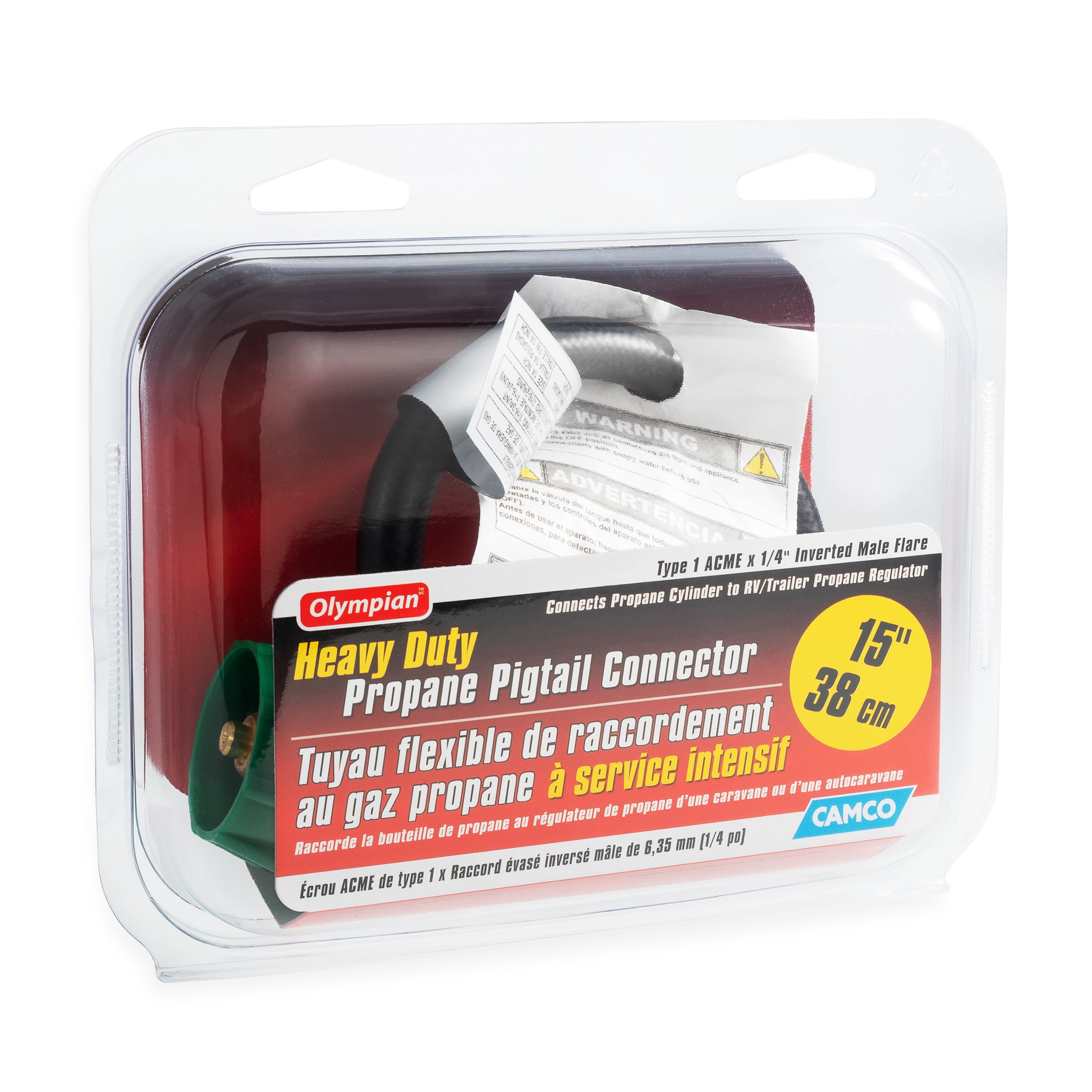 Camco RV Pigtail Propane Hose Connector - 200,000 BTUs per Hour, 15" (59065)
