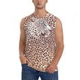 thumbnail image 1 of Fotbe Leopard Brown Men's Camiseta sin Mangas Estampada para Hombres, Playera Casual para Gimnasio, Entrenamiento, Playa-3X-Large, 1 of 7