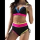 thumbnail image 1 of Bikini Push Up con Cuello Halter para Mujer, Sujetador Acolchado, Top y Braguitas, Conjuntos de Bikini de Talla Grande, Traje de Baño para Vacaciones. Negro M, 1 of 10