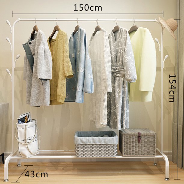 AllMetal Free Standing Commercial Grade Clothing Garment Rack with Top