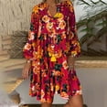 thumbnail image 2 of asddcavvf Robes pour Femmes Mode Féminine Robe à Manches Longues Décontractée Col Mi-Ouvert Grande Taille, 2 of 5