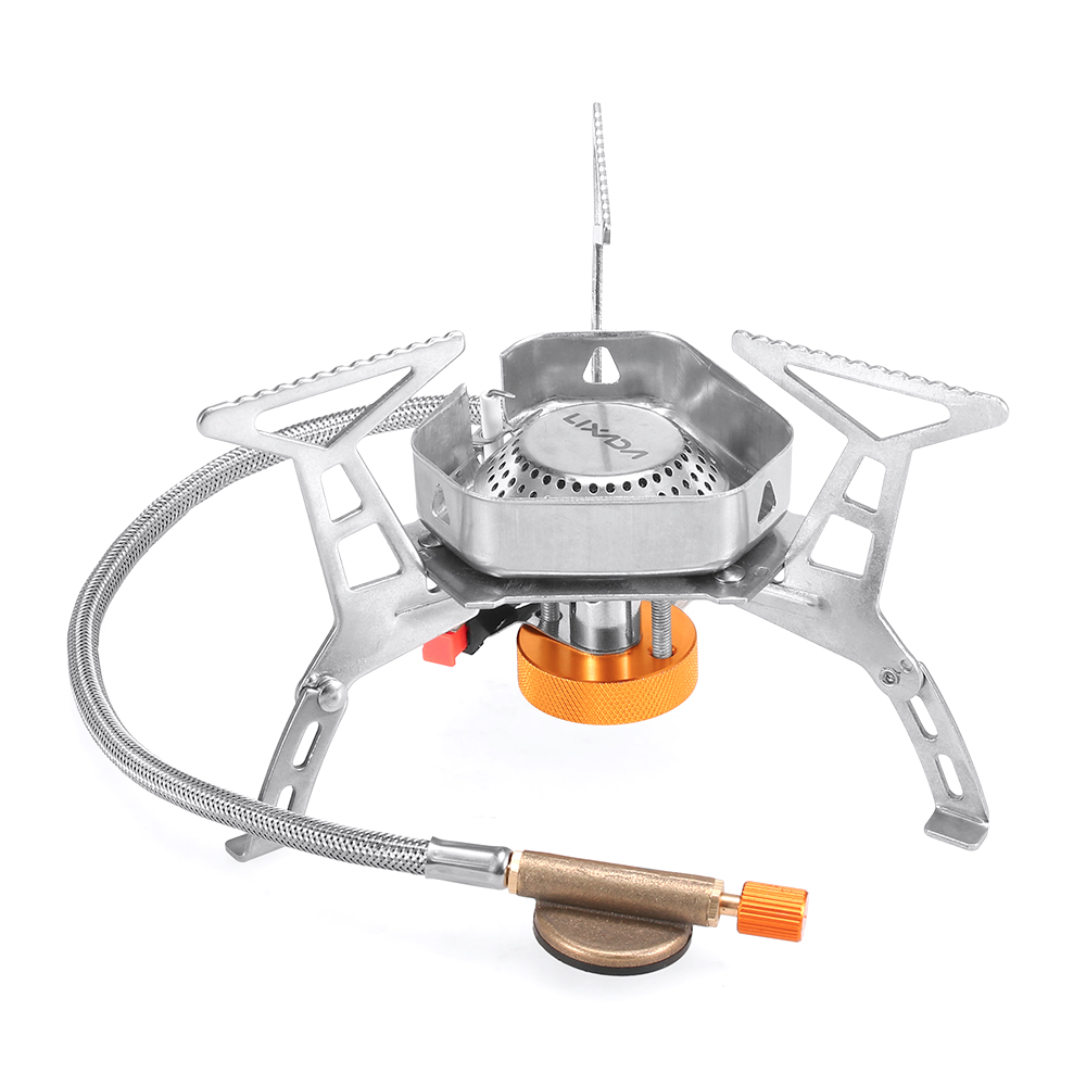 Outdoor 3500W Windproof Camping Cooking Hiking Backpack Folding Gas Mini Stove 