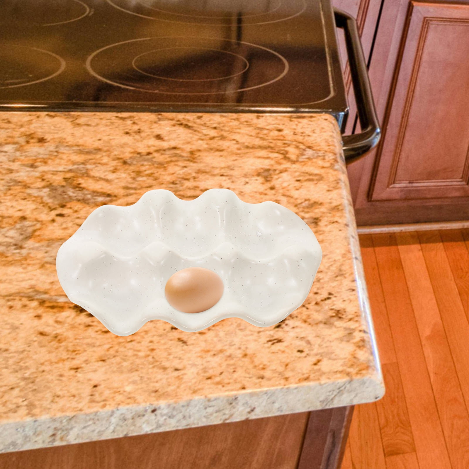ETHZZLE White Ceramic Refrigerator Tray, 7.1x3.9x0.8in Organizer for Kitchen, Home, and Family Use