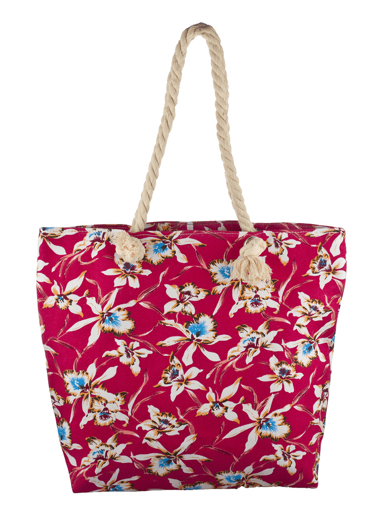 Lux Accessories Lux Accessories Womens Zip Up Beach Bag Red Floral ...