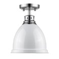 thumbnail image 2 of Duncan Flush Mount in Chrome with a White Shade, 2 of 2