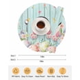 thumbnail image 6 of 13 Inch Round Placemats Set of 6, Easter Non Slip Heat Insulation PP Table Mats, Spring Rabbit Feet Eggs Flower Green Wooden Grain Washable Place Mats for Kitchen Dining Party Table Decor, 6 of 7