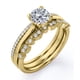 thumbnail image 4 of Anillo de Compromiso JeenMata Solitario 2 Ct Corte Redondo en Baño Oro Amarillo 18 K sobre Plata, 4 of 6
