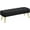 Black, variant on Modern Ottoman Bench Velvet Bench Upholstered Footrest for Living Room with Gold Metal Legs and Padded Seat