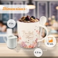 thumbnail image 2 of Christian Art Gifts Coffee and Tea Scripture Mug with Ceramic Spoon Set for Women: Be Still and Know - Psalm 46:10 Inspirational Bible Verse Message Hot & Cold Beverage, Purple/White Floral, 12 oz., 2 of 6