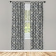 thumbnail image 3 of Ambesonne Abstract Curtains, Ornamental Shapes Bohemian, Pair of 28"x63", Dimgray Champagne, 3 of 5
