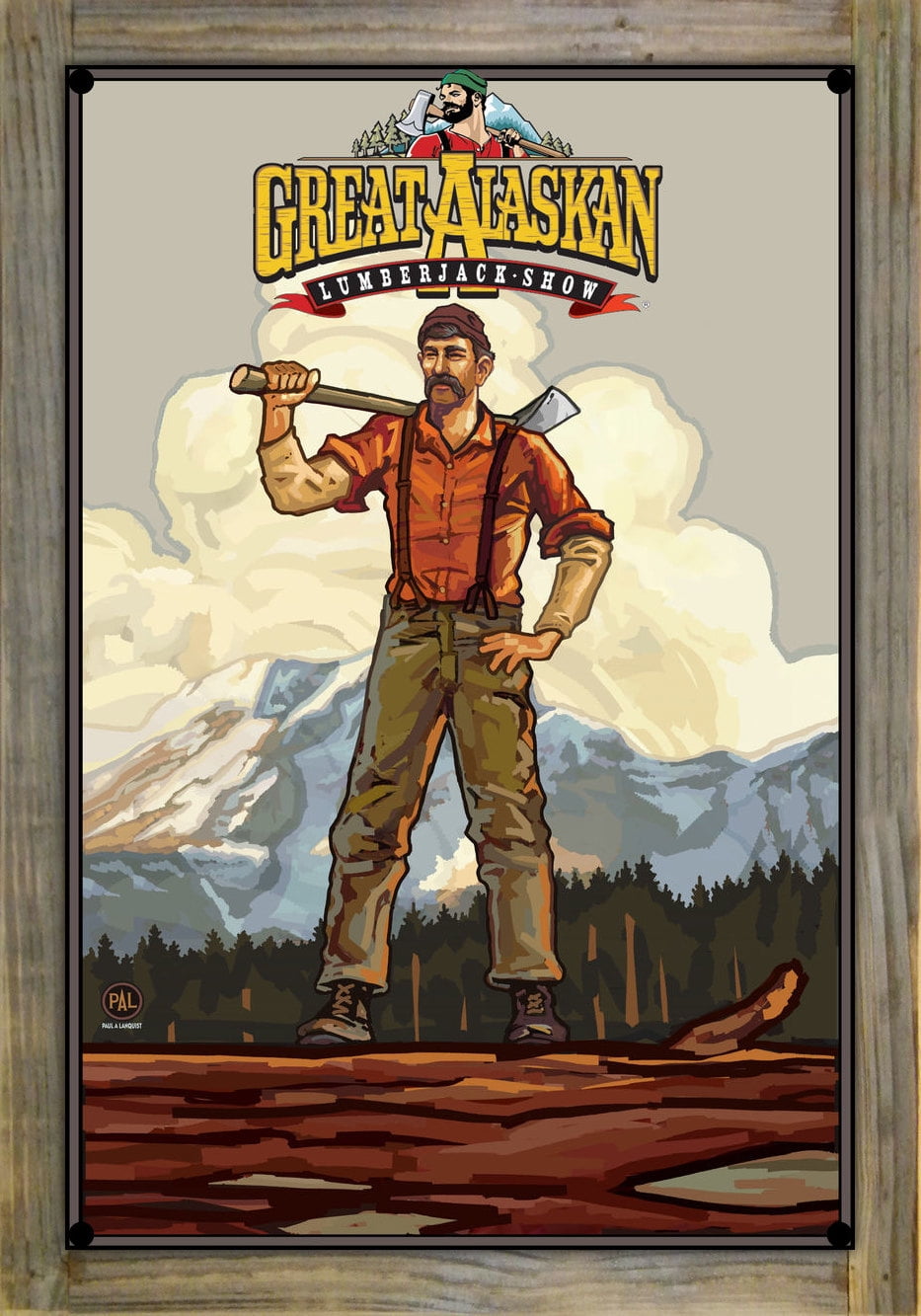 Great Alaskan Lumberjack Show Lumberjack Metal Print on Reclaimed Barn